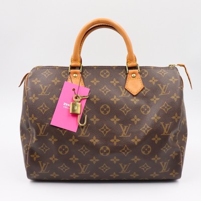 Louis Vuitton Speedy 30 Monogram Leder Tasche Original Canvas