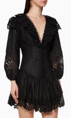 NEW ZIMMERMANN Bellitude Broderie Angalise Mini Dress Size 1/Aus 10/US 6