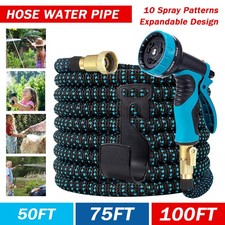 Expanding Expandable Flexible Garden Water Hose w Spray Nozzle 50/75/100 FT