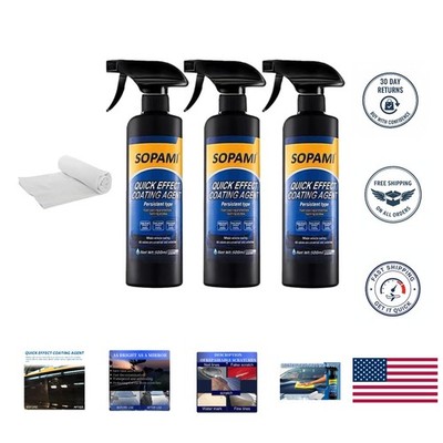 3 Car Coating Sprays Ceramic Paint Sealant Maximum Gloss & Shine Ceramic Car Wax
