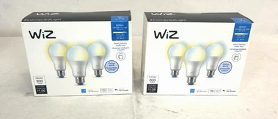 WIZ LED Smart Wi-Fi Connected 60W A19 Tunable White Light Bulb, 6 total-FREE S/H