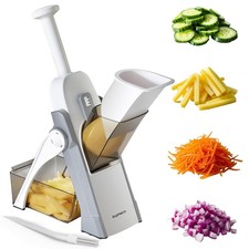 SupMaKin Safe Mandoline Slicer for Kitchen,Adjustable Potato Slicer gray