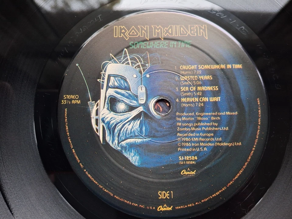 IRON MAIDEN SOMEWHERE IN TIME Original press 1986 USA LP ARCHIVED MINT PLAY - Image 2 of 4