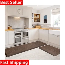 Ergonomic Comfort Non-Slip Kitchen Mats - 2PCS Waterproof Mats for Home & Office