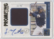2017 Donruss Promising Pros Materials Signatures Gold 33/40 Jorge Mateo Auto 1p5