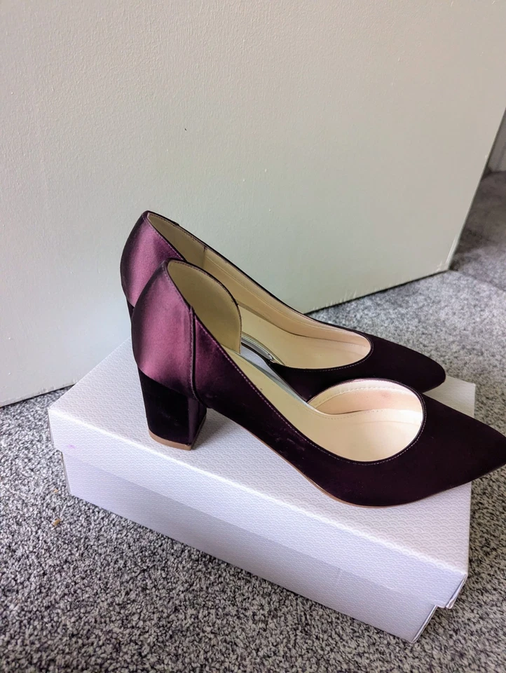 Rainbow Club wedding shoes HARRIET size 8/41 Purple Satin Party Heels New £129 - Image 2 of 4