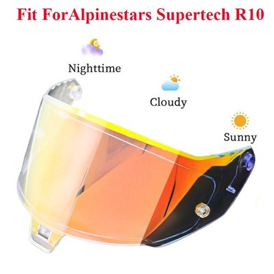 Photochromic Red Visor Lens Fits For Alpinestars Supertech R10 Helmet Shield