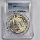 1922 PCGS MS63 Peace Silver Dollar $1 US Mint Coin 1922 MS-63 Lot 3017