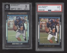 2001 Bowman GOLD Foil & Chrome BASE Refractor #144 Drew Brees RC! PSA BGS 9 LOT