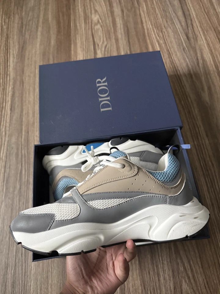 Zapatillas Dior B22 Blanco Azul Talla 43eu/10us Ligeramente Usadas Foto 4 de 4