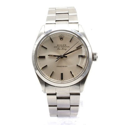 Rolex Stainless Steel 34mm AirKing Silver Dial