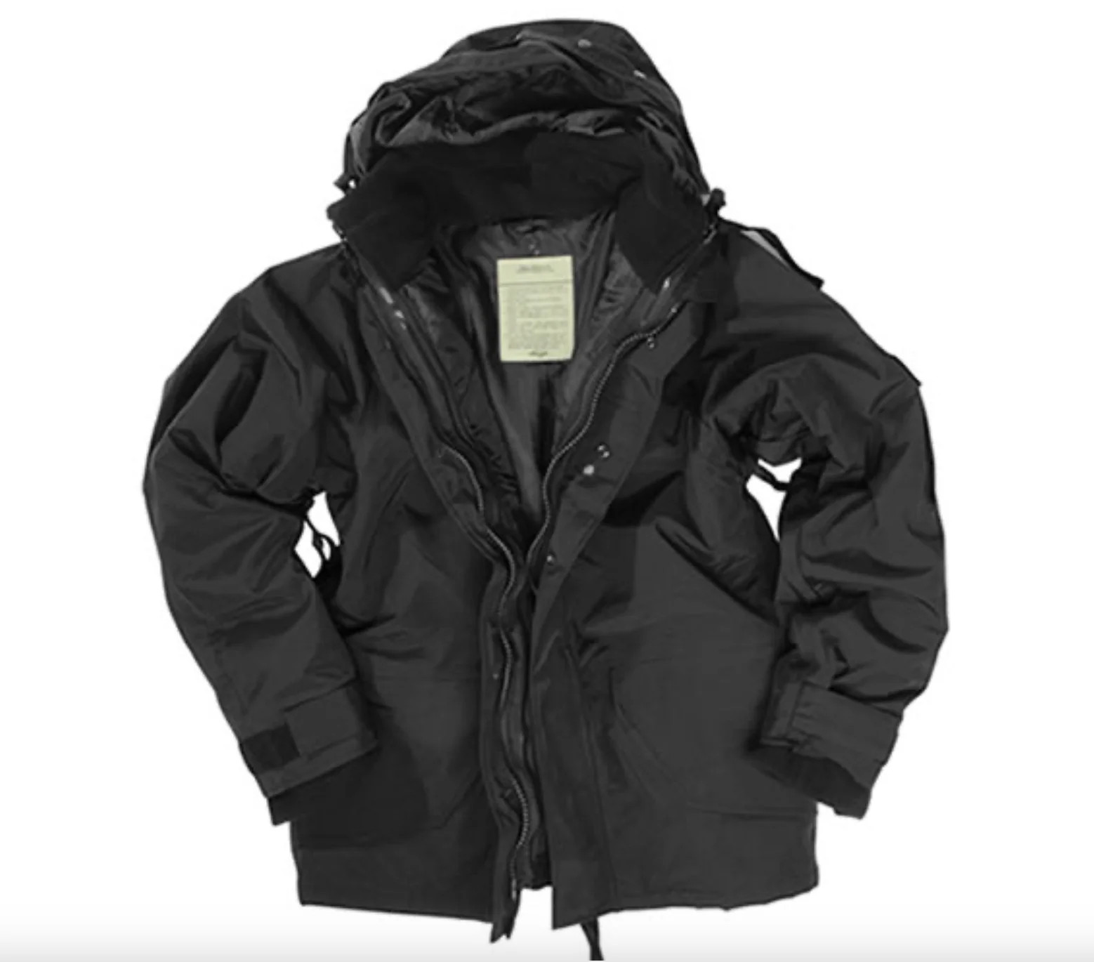 MIL-TEC Weatherproof Jacket Military Army Hunting Wet Weather w/Fleece Black