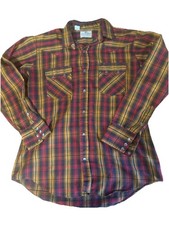 Vintage Dee Cee Western Pearl Snap Shirt Mens 16 35 Plaid USA Made Cowboy