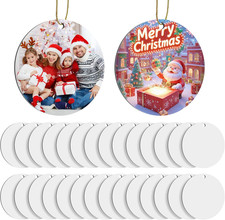 30 Pcs Sublimation Ornament Blanks, 3 Inch Sublimation Christmas Ornaments Blank