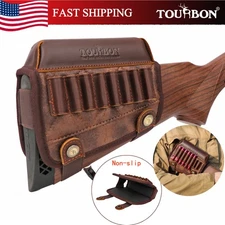 TOURBON PU Leather Cheek Riser Rest  Rifle Buttstock Cover 30-06  Ammo Holster