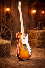 GUITAR BANKRUPTCY SALE ON NEW SEMI-HOLLOW SUNBURST TL. STYLE ELECTRIC GUITARS