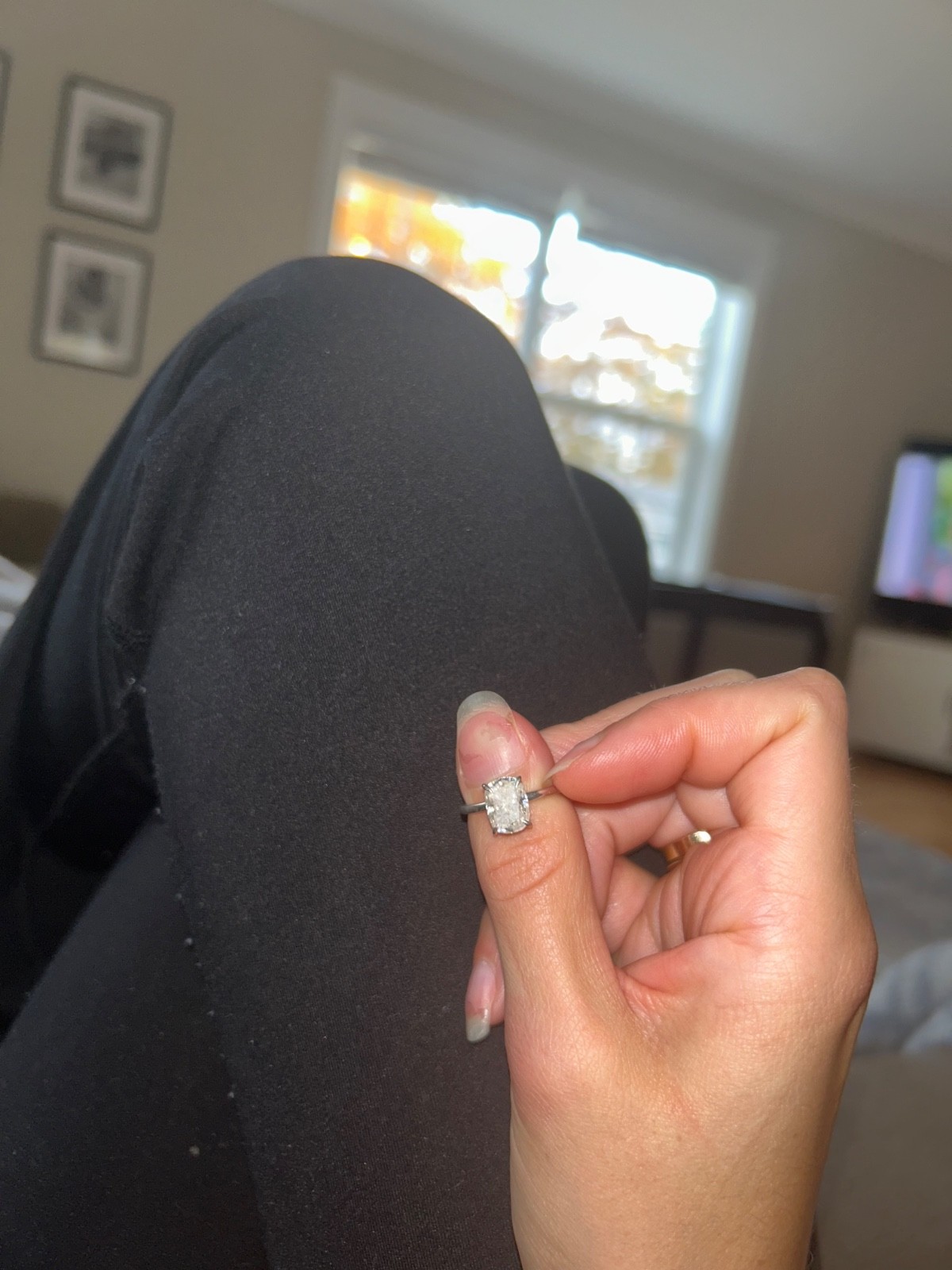 14k solid gold solitaire engagement ring, used, s… - image 2