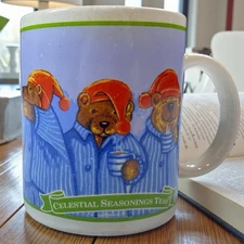 Celestial Seasonings Sleepytime Tea 2004 Mug Cup Mama Bear with Her Cubs In PJ’s