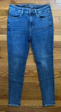 American Eagle Super Stretch X4 Hi-Rise Medium Blue Jegging Size 10