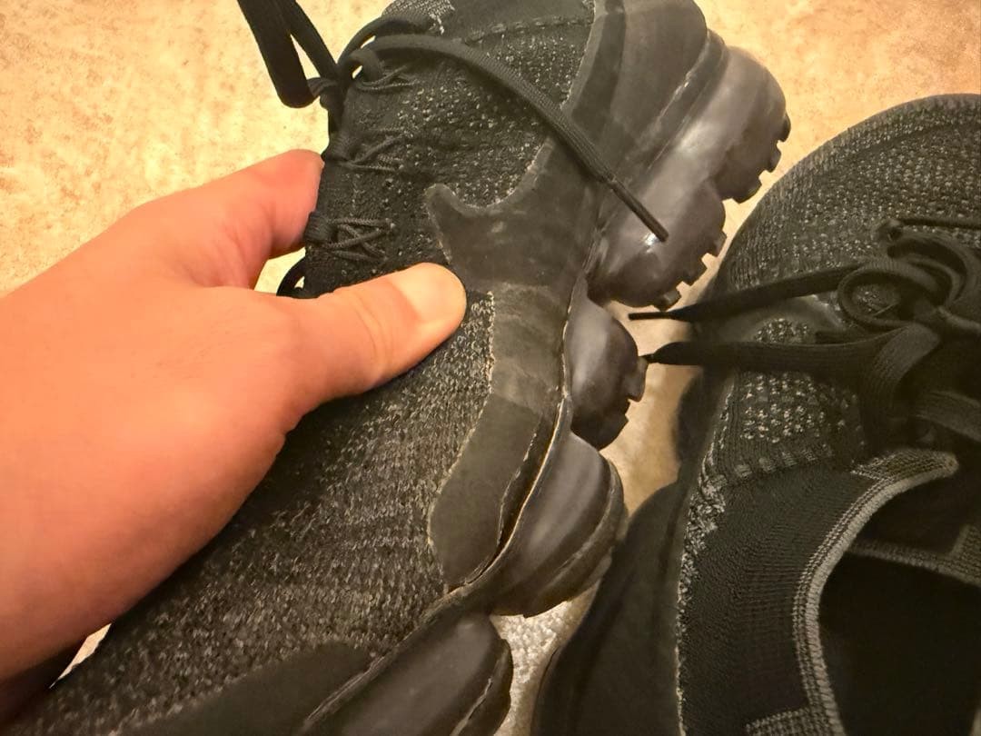 Men 10.0US Nike Air Vapormax Flyknit Triple.Black Sneaker Original Collection Sp — product photo 10 of 14