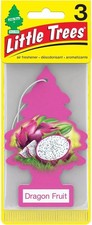 LITTLE TREES Car Air Freshener Hanging Paper Tree, DRAGON FRUIT, 3 Pack