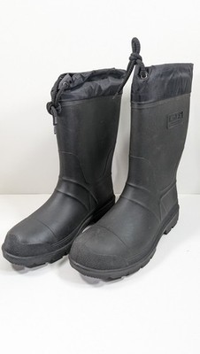 Kamik Mens Forester Black Insulated Boots Winter Outdoor Rubber Hunting Size 11