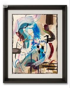Unframed Abstract Graffiti Art on Paper 15x11 Signed Contemporary