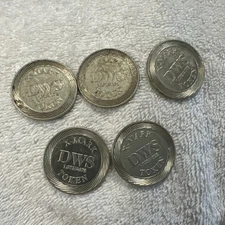 5 lot, does 1.073/A045 -high Security Vending Tokens - Plain Edges ,x mark vtg