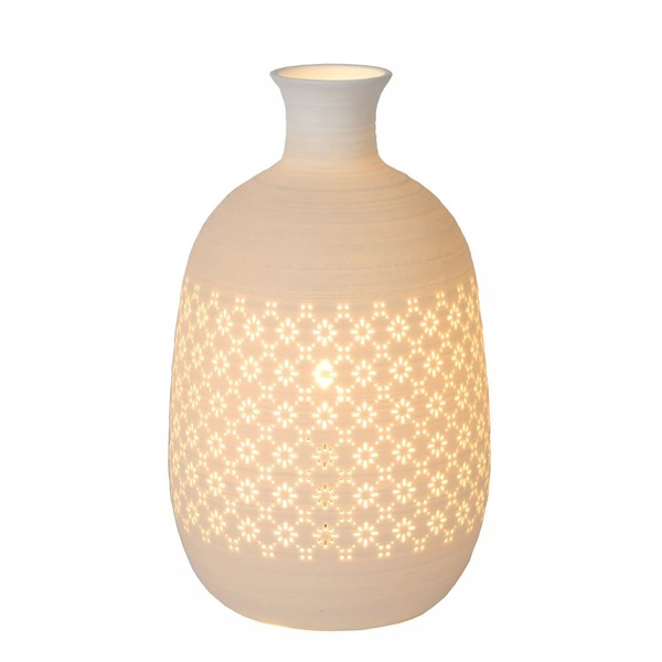 Tischleuchte Porzellan Schlafzimmer Wohnzimmer E14 26,3 Cm Nachttisch Lampe-image