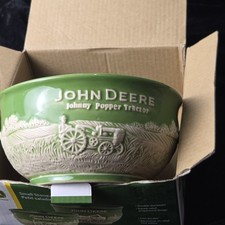 John Deere Johnny Popper Tractor Cereal Small Green Stoneware Bowl