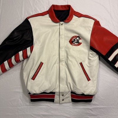 Vintage 90s Cincinnati Reds Leather Reversible Varsity Jacket by Jeff Hamilton