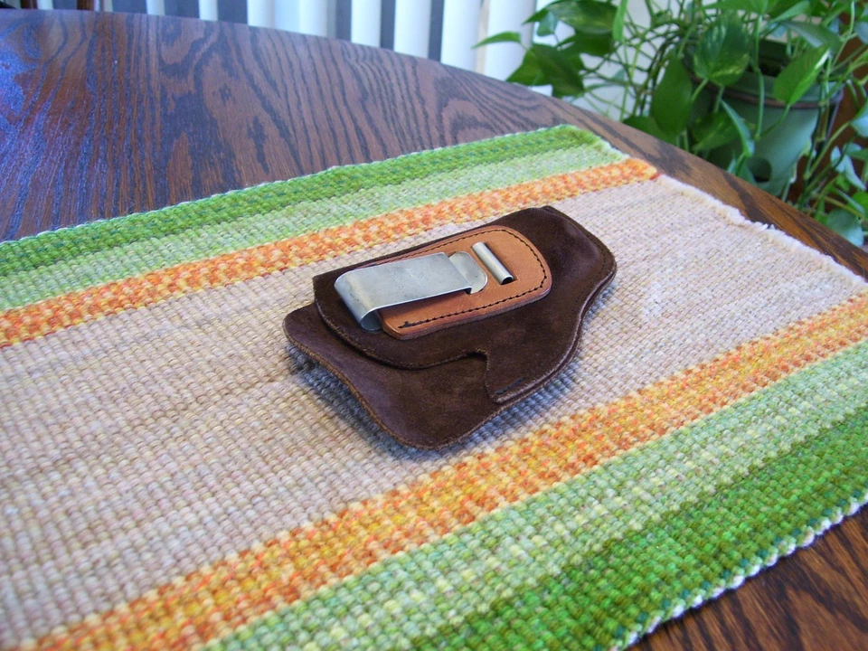 Triple K 159 4 2 IWB Brown Suede Leather Small Frame DA Revolver Holster Colt - Image 4 of 4