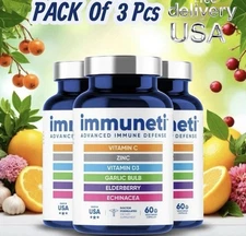 Immuneti Advanced Immune Defense 6-in-1 Vitamin C D3 Zinc Supplement (Pack of 3)