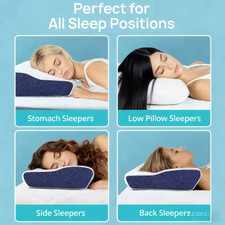 DERILA Memory Foam Pillow OR Additional Pillowcase. Ergonomic Neck Support