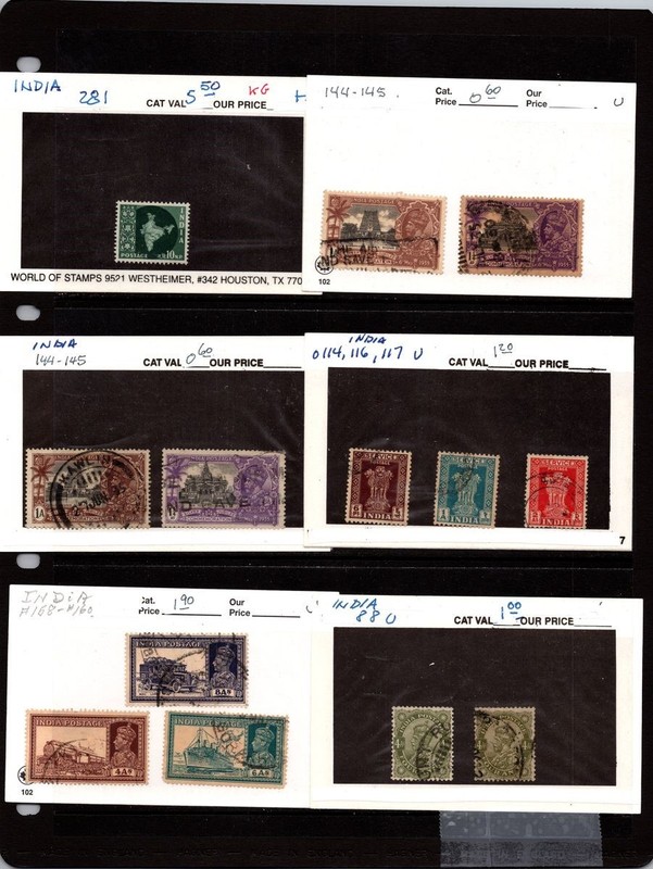 BH GOLDPATH: INDIA STAMP, CAT VALUE $10.80, #281, #144-145, #11 BHS_001_119_12