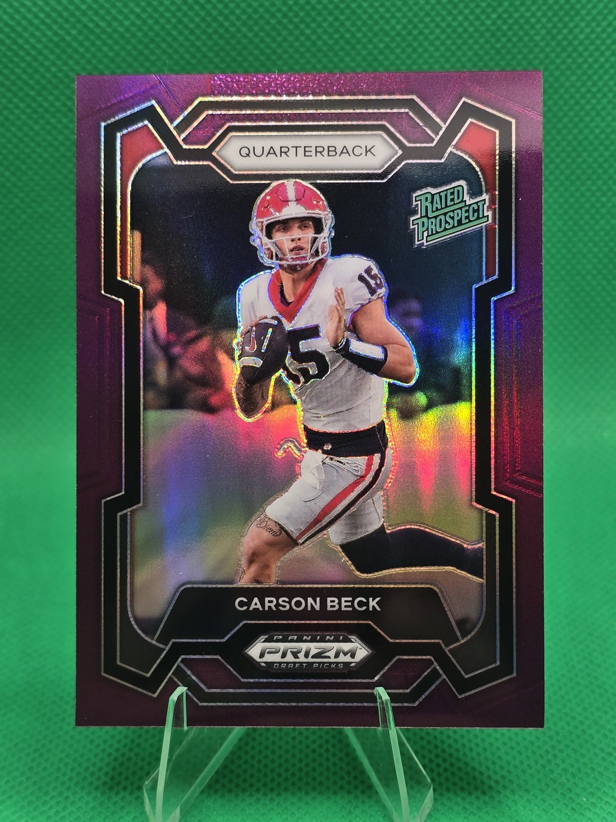 2024 Panini Prizm Draft Picks - Rated Prospect Carson Beck #130 Purple Prizm /75