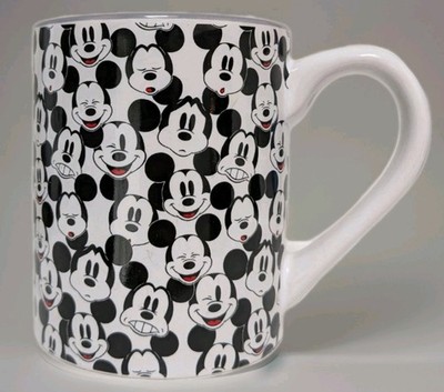 Disney Coffee Mug Mickey Mouse Multi Face Expressions Ceramic Cup 14 oz