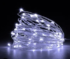 Battery Operated 6ft Indoor 18 LED Light String, Bright White, Pack of 2