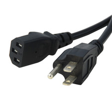 Power Cord IEC-320-C13 to NEMA 5-15-P USA 3 Pin Plug, 1.8m 4 feet 