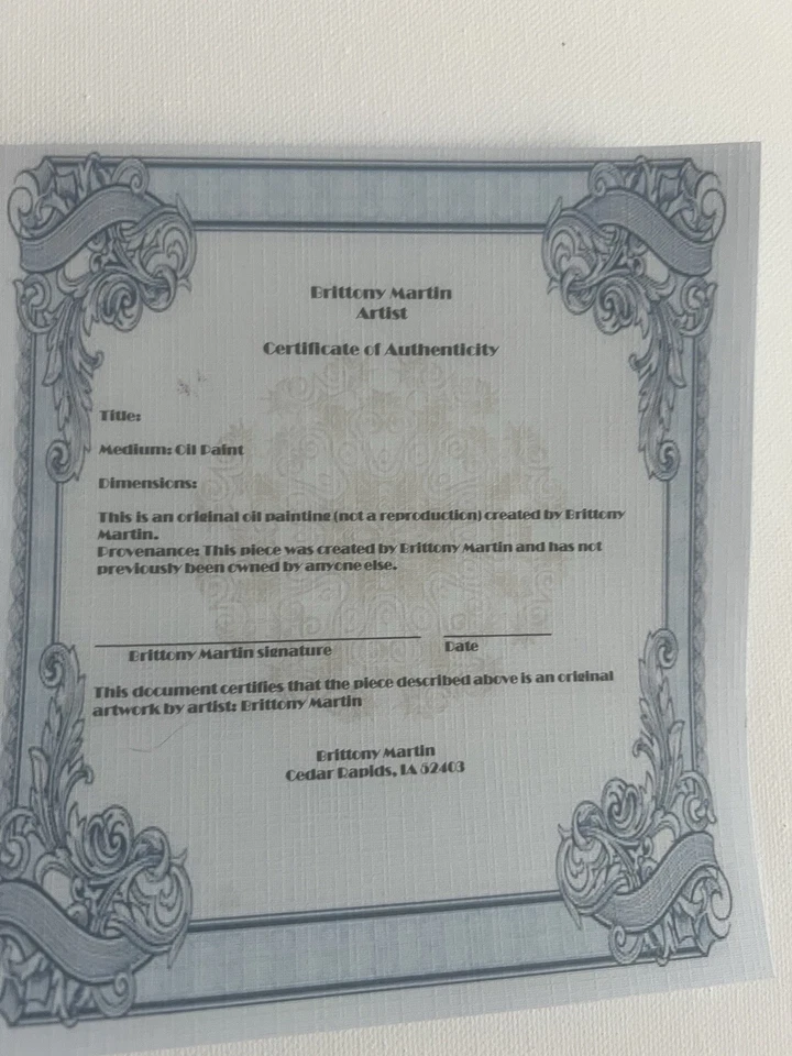 Dark Haired Girl With Purple Irises Painting By Brittony Martin - Image 4 of 4