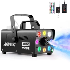 AGPTEK Smoke Machine Fog Machine LED Colored Lights & Remote Stage Effects 500W