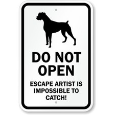 Dog Gate Sign Aluminum Weatherproof Outdoor Warning Pre Drilled Holes