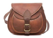 Leather Bag Vintage Handmade Saddle Rustic Satchel Retro Designer Real Purse