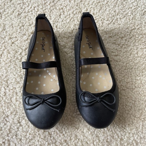 Cat And Jack Black Mary Jane Slip On Shoes Size 9 - Picture 1 of 6