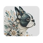 Mouse Pad (Rectangle) Side Profile of a Boston Terrier Papercraft Design 2