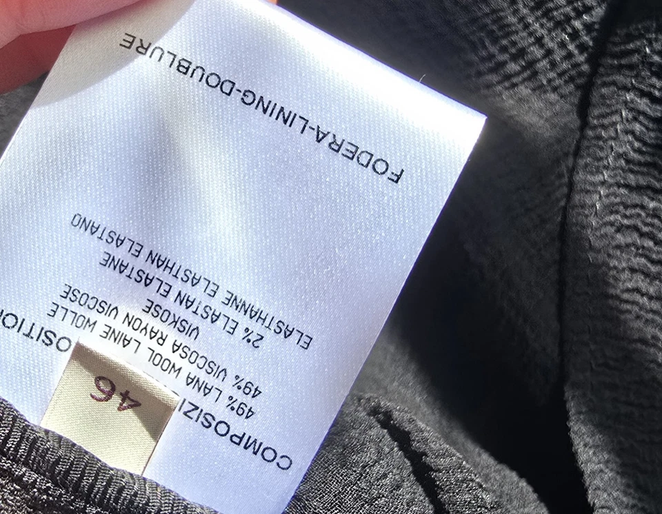 Blusa para mujer Stella McCartney manga larga lana rayón negra 46 hecha en Italia Foto 3 de 4