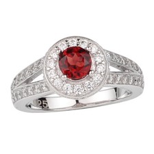 5mm Natural Red Garnet 925 Sterling Silver Ring Women Jewelry January Birthstone