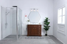 Wall Sconce Chrome Glass Shades Vanity Dining Room Bathroom Light Fixture 28"