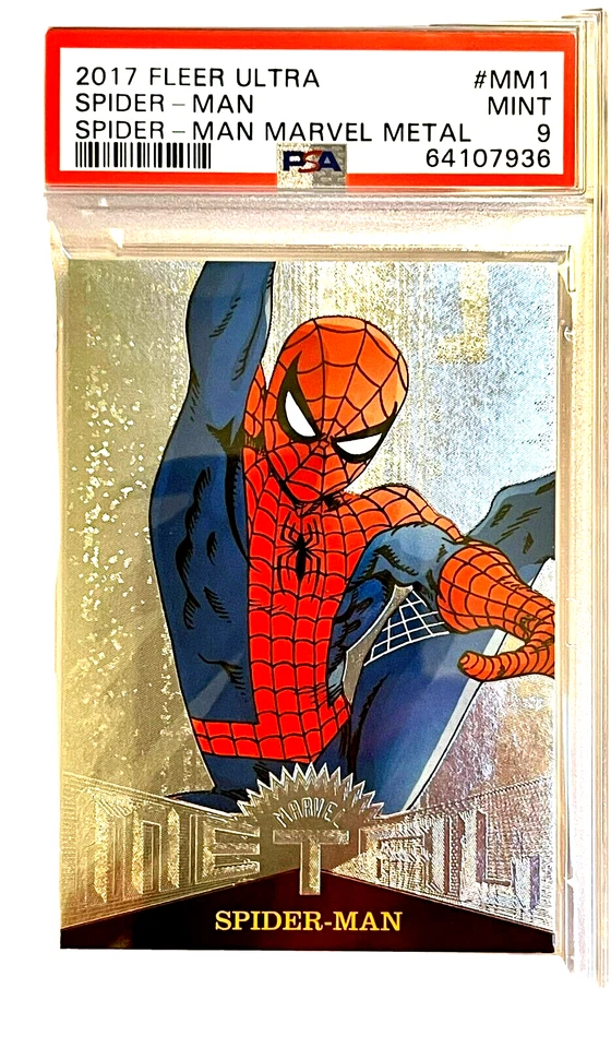 2017 Fleer Ultra Spider-Man Marvel Metal Spider-Man #MM1 PSA 9 MINT - Image 3 of 4