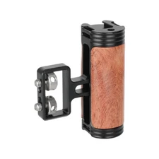 CAMVATE Wood Side Handle with Dual 1/4"-20 Screw Sliding Connector f Camera Cage